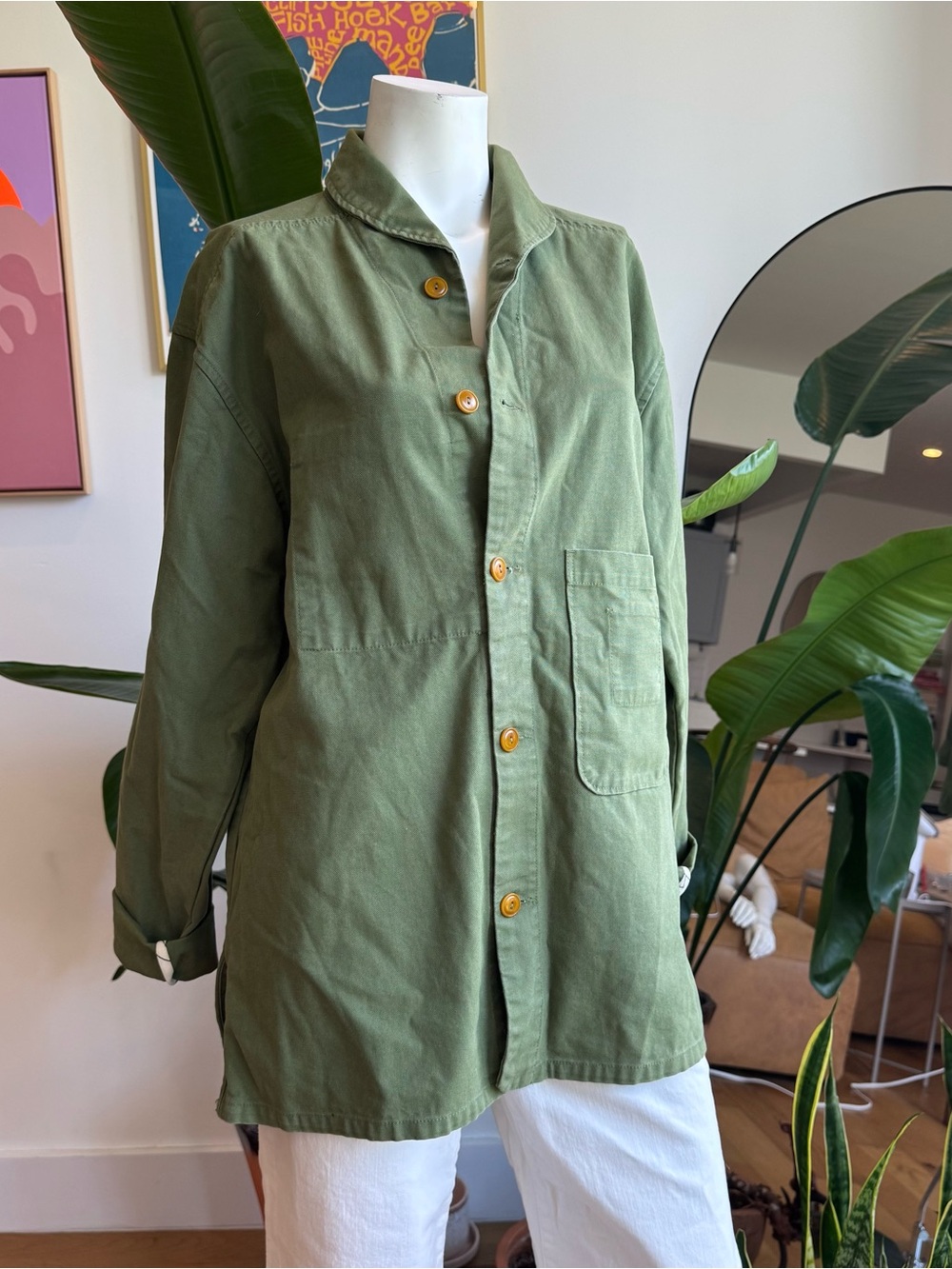 Imperfects shepherd’s shirt / Utility Jacket, olive